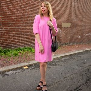 COPY - COS neon pink nubby t-shirt shift dress S